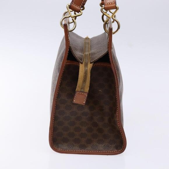 CELINE Macadam Canvas Hand Bag Pvc Leather Brown Gold - Picture 5 of 12